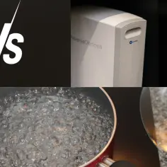 Woda z kranu kontra woda z filtra odwróconej osmozy. Wrząca woda w garnku vs. czysta woda w szklance.